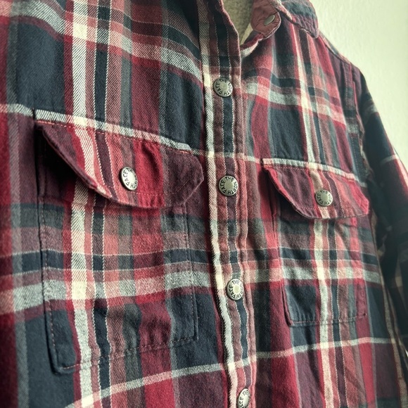 The North Face Women’s Campshire Fleece Lined Long Sleeve Red+Blk Plaid Shacket - Picture 7 of 13